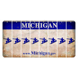 Michigan.gov Cut License Plate Strips (Set of 8) Snowboarder