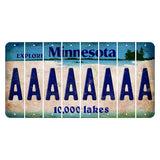 Minnesota 10000 Lakes Cut License Plate Strips (Set of 8) A