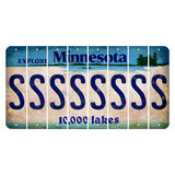 Minnesota 10000 Lakes Cut License Plate Strips (Set of 8) S