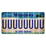 Minnesota 10000 Lakes Cut License Plate Strips (Set of 8) U