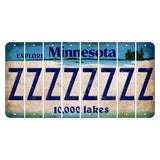 Minnesota 10000 Lakes Cut License Plate Strips (Set of 8) Z