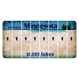 Minnesota 10000 Lakes Cut License Plate Strips (Set of 8) Apostrophe