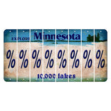 Minnesota 10000 Lakes Cut License Plate Strips (Set of 8) Percent Sign