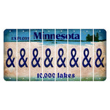 Minnesota 10000 Lakes Cut License Plate Strips (Set of 8) And Sign