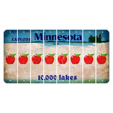 Minnesota 10000 Lakes Cut License Plate Strips (Set of 8) Apple