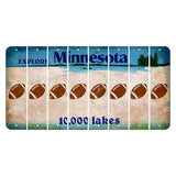Minnesota 10000 Lakes Cut License Plate Strips (Set of 8) Football