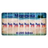 Minnesota 10000 Lakes Cut License Plate Strips (Set of 8) Democrat