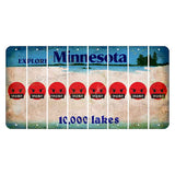 Minnesota 10000 Lakes Cut License Plate Strips (Set of 8) Emoji - Pissed