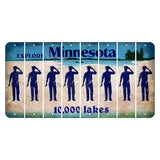 Minnesota 10000 Lakes Cut License Plate Strips (Set of 8) Police Officer