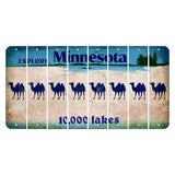 Minnesota 10000 Lakes Cut License Plate Strips (Set of 8) Camel
