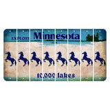 Minnesota 10000 Lakes Cut License Plate Strips (Set of 8) Horse