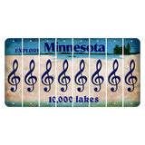 Minnesota 10000 Lakes Cut License Plate Strips (Set of 8) Music Note