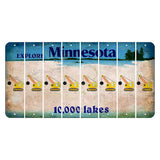 Minnesota 10000 Lakes Cut License Plate Strips (Set of 8) Wrecking Ball Crane