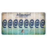 Missouri Bluebird Cut License Plate Strips (Set of 8) At Sign