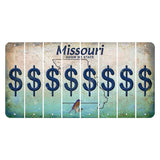 Missouri Bluebird Cut License Plate Strips (Set of 8) Dollar Sign