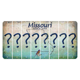 Missouri Bluebird Cut License Plate Strips (Set of 8) Question Mark