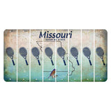 Missouri Bluebird Cut License Plate Strips (Set of 8) Tennis Racket