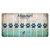 Missouri Bluebird Cut License Plate Strips (Set of 8) Dog Paw