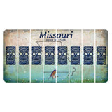 Missouri Bluebird Cut License Plate Strips (Set of 8) Tiki