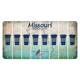 Missouri Bluebird Cut License Plate Strips (Set of 8) Latte