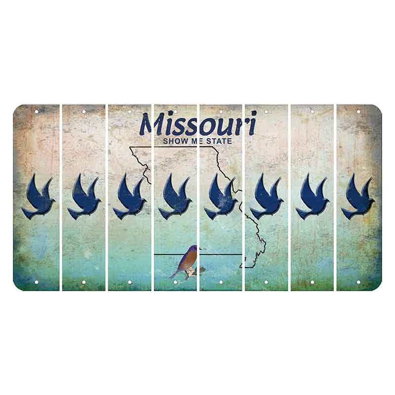 Missouri Bluebird Cut License Plate Strips (Set of 8) Dove