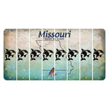 Missouri Bluebird Cut License Plate Strips (Set of 8) Whale
