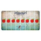 Missouri Bluebird Cut License Plate Strips (Set of 8) Apple