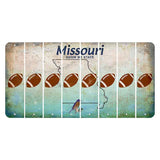 Missouri Bluebird Cut License Plate Strips (Set of 8) Football