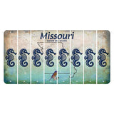 Missouri Bluebird Cut License Plate Strips (Set of 8) Seahorse