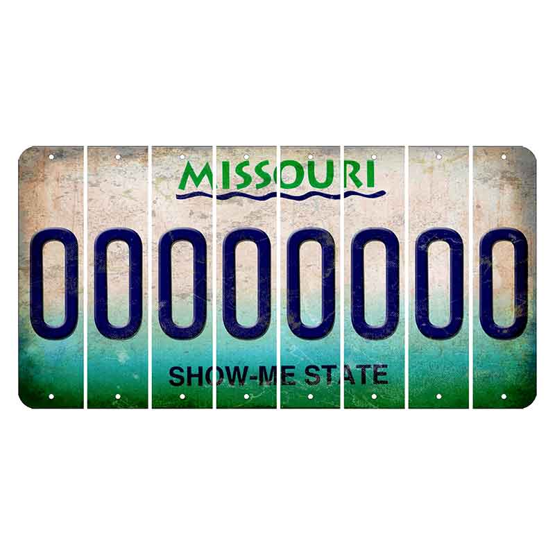Missouri Show Me State Cut License Plate Strips (Set of 8) O