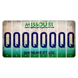 Missouri Show Me State Cut License Plate Strips (Set of 8) Q