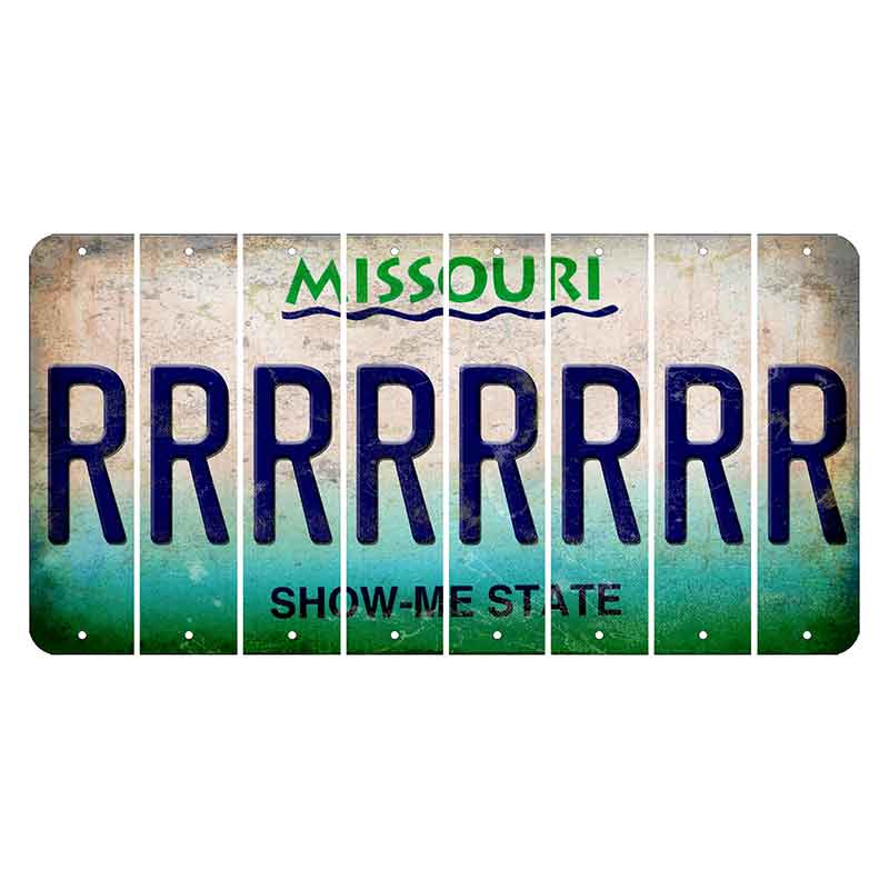 Missouri Show Me State Cut License Plate Strips (Set of 8) R