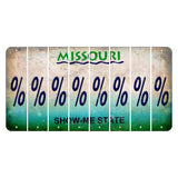 Missouri Show Me State Cut License Plate Strips (Set of 8) Percent Sign