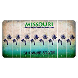 Missouri Show Me State Cut License Plate Strips (Set of 8) Palm Trees