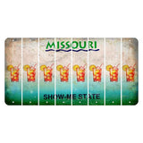 Missouri Show Me State Cut License Plate Strips (Set of 8) Cocktail
