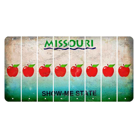 Missouri Show Me State Cut License Plate Strips (Set of 8) Apple