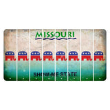 Missouri Show Me State Cut License Plate Strips (Set of 8) Republican