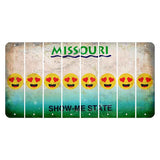 Missouri Show Me State Cut License Plate Strips (Set of 8) Emoji - Heart Eyes