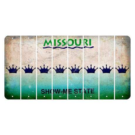 Missouri Show Me State Cut License Plate Strips (Set of 8) Crown