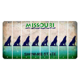 Missouri Show Me State Cut License Plate Strips (Set of 8) Howling Wolf