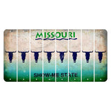 Missouri Show Me State Cut License Plate Strips (Set of 8) Cow Skull