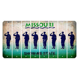 Missouri Show Me State Cut License Plate Strips (Set of 8) Soldier - Saluting