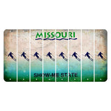 Missouri Show Me State Cut License Plate Strips (Set of 8) Skier