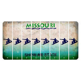 Missouri Show Me State Cut License Plate Strips (Set of 8) Snowboarder