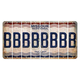 Missouri Bicentennial Cut License Plate Strips (Set of 8) B