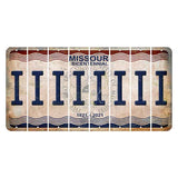 Missouri Bicentennial Cut License Plate Strips (Set of 8) I