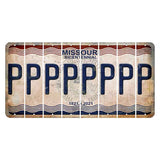Missouri Bicentennial Cut License Plate Strips (Set of 8) P