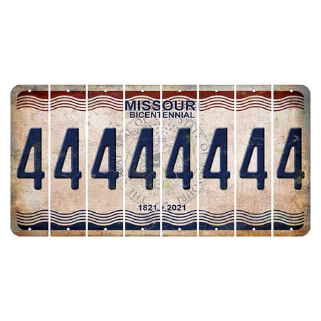 Missouri Bicentennial Cut License Plate Strips (Set of 8) 4