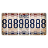 Missouri Bicentennial Cut License Plate Strips (Set of 8) 8