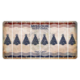 Missouri Bicentennial Cut License Plate Strips (Set of 8) Christmas Tree